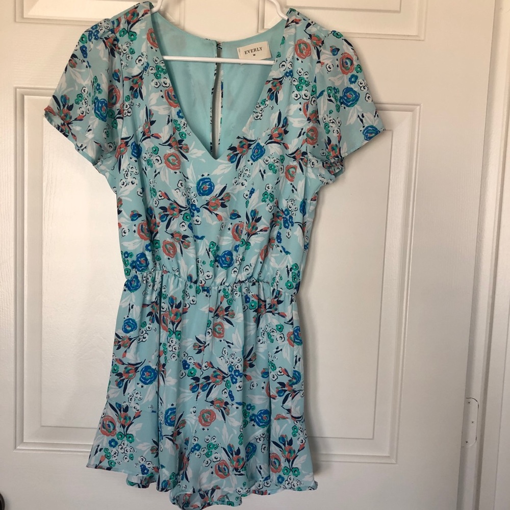 Floral Light Blue Romper!